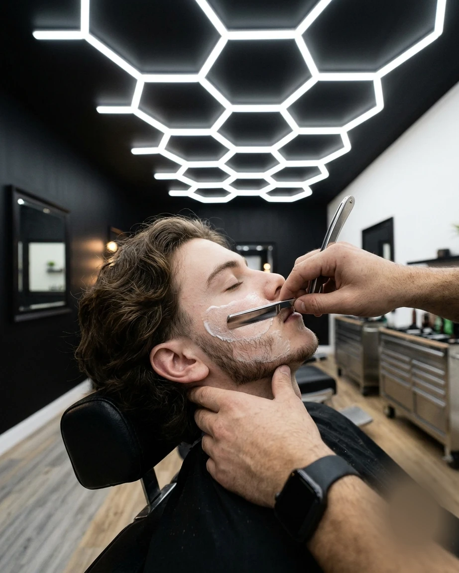 Rifinitura barba con rasoio da Mr Barber